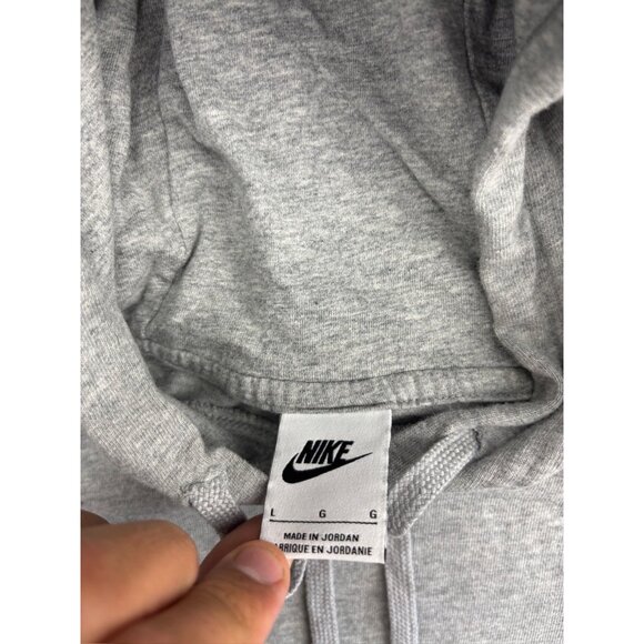 Nike Pullover Hoodie Women's Large Heather Gray Long Sleeve Sweatshirt Cotton - Picture 2 of 6